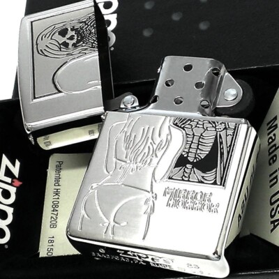 Zippo Mirror Horror Sexy Girl Silver Satin Etching Sculpture