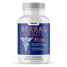 Herbal Virility Max Maximum Strength Male Performance Supplement - 60 Tablets