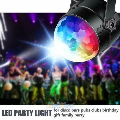 Party Disco Lights Strobe LED Rotating DJ Ball Sound Activated Indoor Dance Lamp - Picture 3 of 15