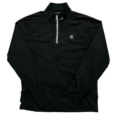 J.Lindeberg Jacket Mens Size L Jeff Hybrid Golf Full-Zip Performance Black