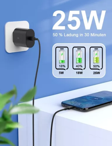 25W Samsung Schnellladegerät USB-C Netzteil Ladekabel Adapter Stecker Typ C DHL - Bild 4 von 16