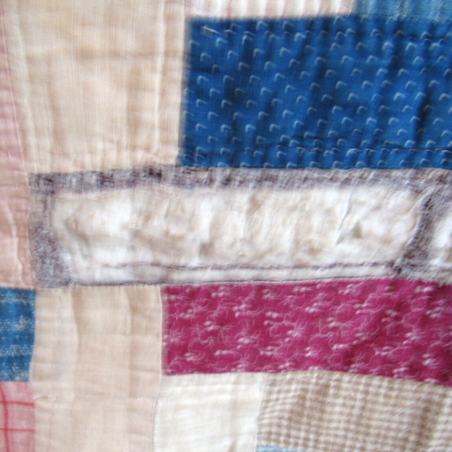 Vintage Finished Quilt LOG CABIN 1910's/20's Machine Pieced/Hand Quilted *READ* - Picture 4 of 17