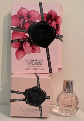 NEW VIKTOR & ROLF Flowerbomb Eau De Parfum Mini 7ml .24oz + Ruby Orchid .04oz