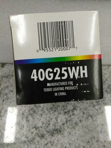 TEIBER 40G25WH 40W G25 Globe 3" 130V Medium BRASS Base Light Bulb, White(OR6E1 - Picture 7 of 10