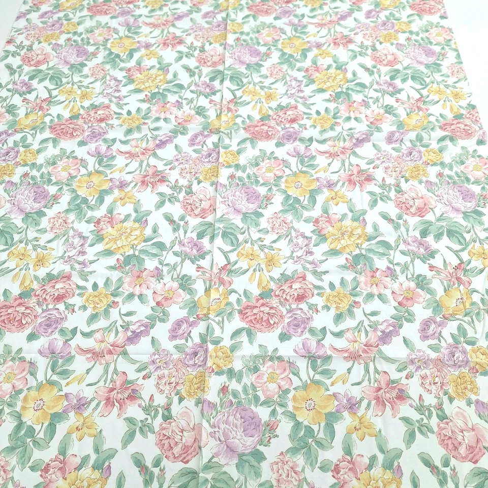 Summer Flowers Allover Light Poly Cotton Fabric 3+YDS x 44" Wamsutta Dress Decor - Image 2 of 4