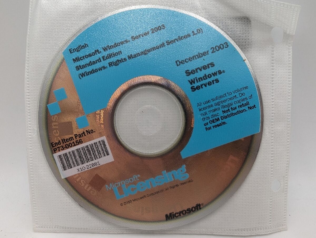 Microsoft Licensing Windows Server 2003 Standard Edition CD Microsoft Licensing Windows Server 2003 Standard Edition CD