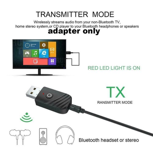 Nadajnik i odbiornik Bluetooth 5.0 3 w 1 3,5 mm, do telewizora domowego K6E* . O7E9 G7X8 - Zdjęcie 9 z 11