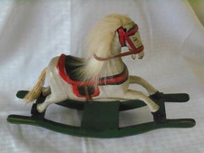 Vintage Rocking Horse / Wood / Hand Carved / 7 1/2" high