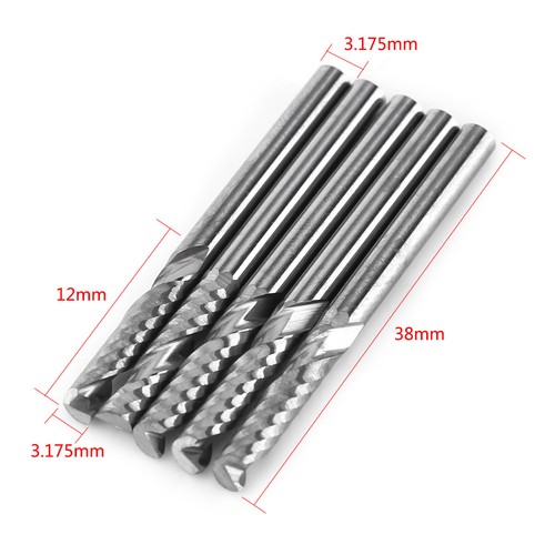 3.175/4/6mm Single Flute Spiral Cutter End Mills Tungsten Carbide CNC Router Bit - Picture 16 of 19