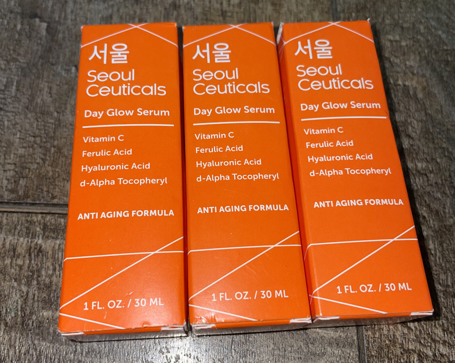 Lot of 3 Seoul Ceuticals Day Glow Vitamin C Ferulic Acid Serum 1 fl oz