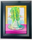 Art Fennel on Table Painting Original Vegetable Food 16x14 Framed by Sistak