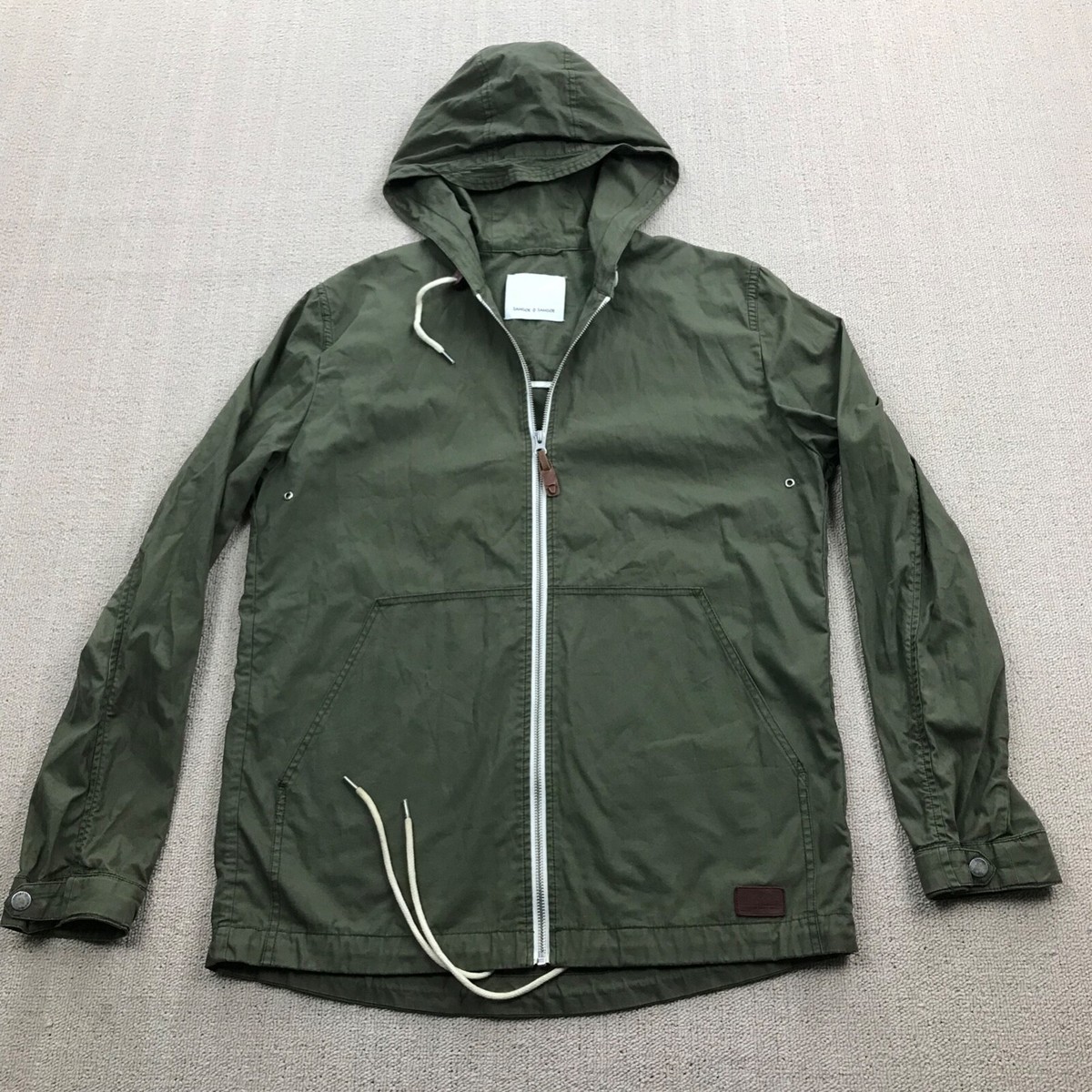 Samsoe Jacket Mens Medium Olive Green Dalgarno Windbreaker Samsoe Jacket Mens Medium Olive Green Dalgarno Windbreaker