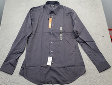 Apt.9 Dress Shirt Mens 16 Multi Slim Fit Striped Long Sleeve Collared Button-Up