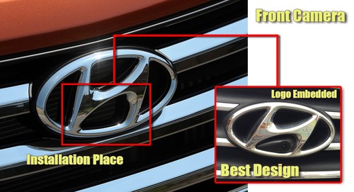 170° CCD Car Front View Camera Logo Embedded for 2013-2017 Hyundai Santa Fe ix45 - Picture 3 of 9