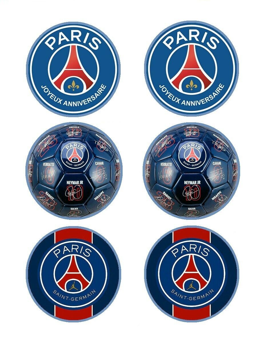 Carte Anniversaire Psg à Imprimer Gratuite PSG Anniversaire.Décoration comestible.Azyme.Lot de 2x 6 disques diamètre 7,5cm | eBay