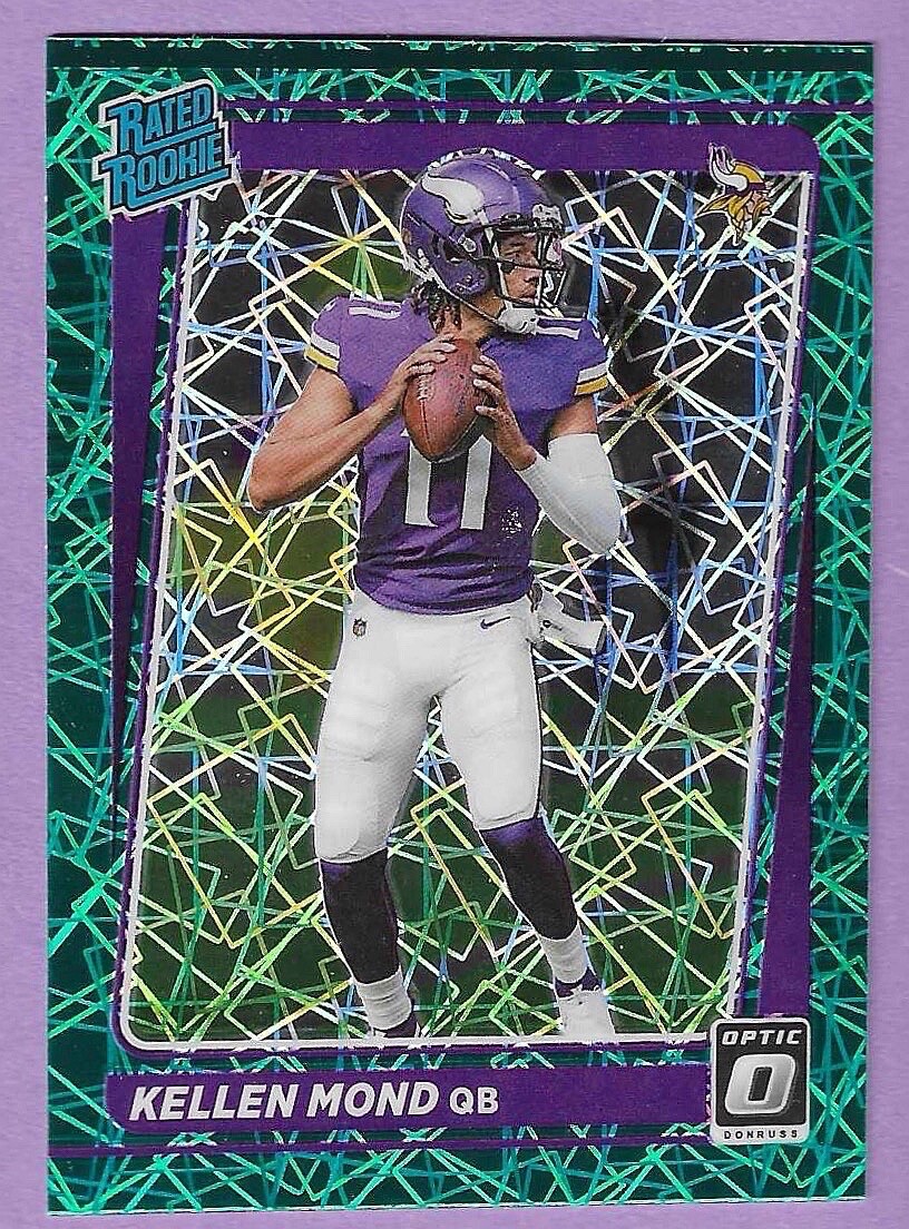 🏈 2021 Donruss Optic Kellen Mond RC #221 Green Velocity Prizm Rated Rookie