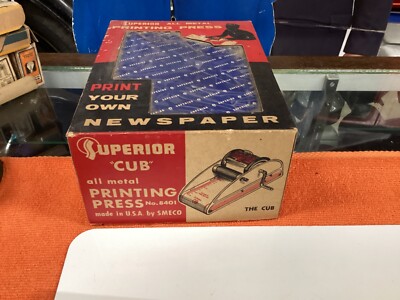 SUPERIOR Cub Printing PRESS all metal NewsPaPer Business Cards MAKE your own