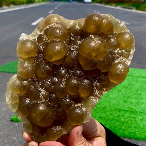 1.9LB Natural transparent Bubble shape Yellow flourite cluster Spiritual Sample - 第 4/21 張圖片