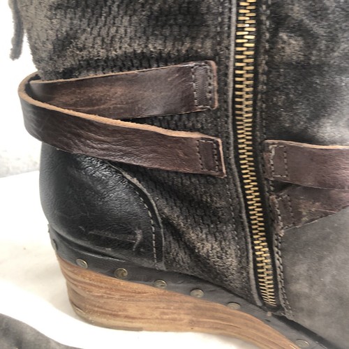 AS 98 Airstep A.S. 98 Women 9.5 US Gothic Leather Zipper Moto Biker Boots Chunky - Picture 14 of 20