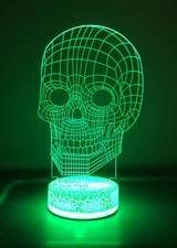 Skull 3D Night Light Multi Color Changing Illusion Lamp For Kids Gift
