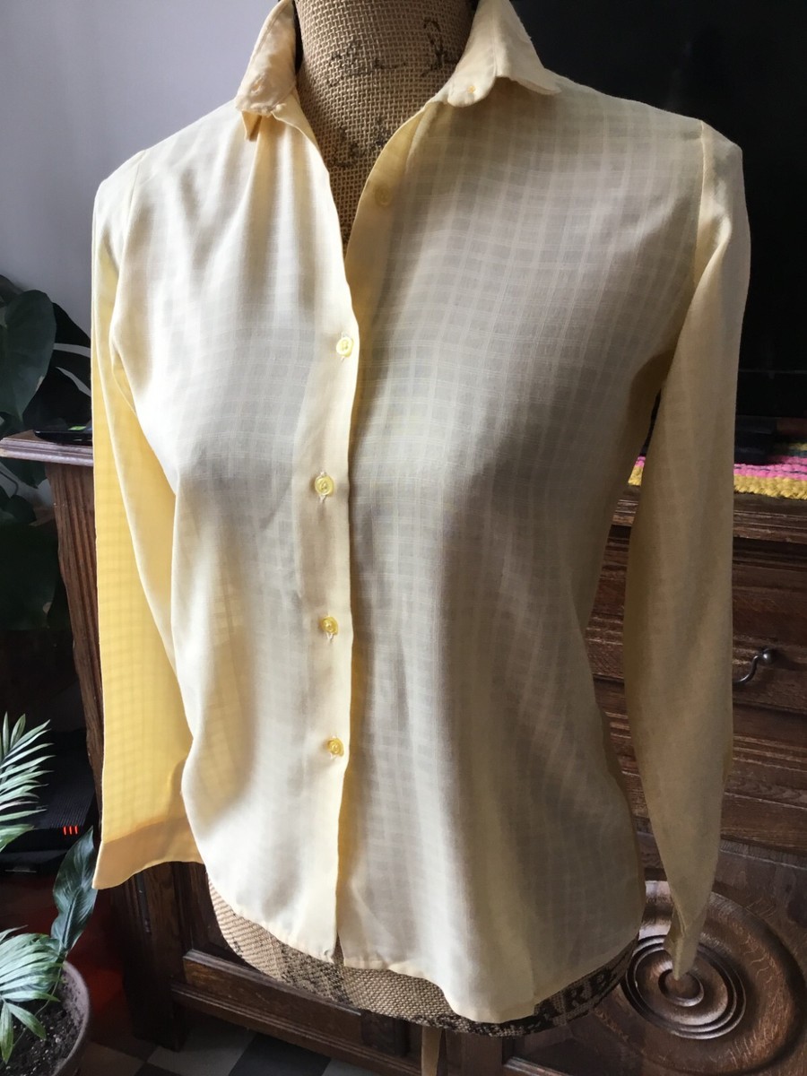 Chemise Femme Vintage Taille 38 - Polyester Simili Daim Vert - Très Bon état - Années 70/80