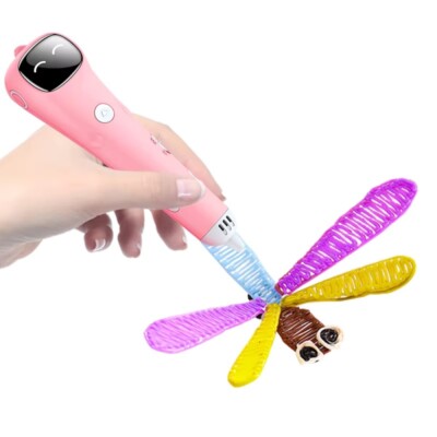 Rosa Kabellos 3D Druck Stift Pen Set für PCL DIY Kinder dreidimensionaler stift