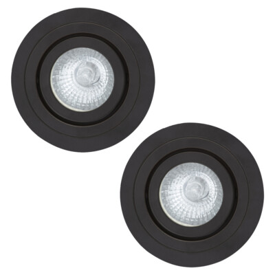 Litecraft Einbaustrahler neigbar rund Strahler in mattschwarz - 2er Pack