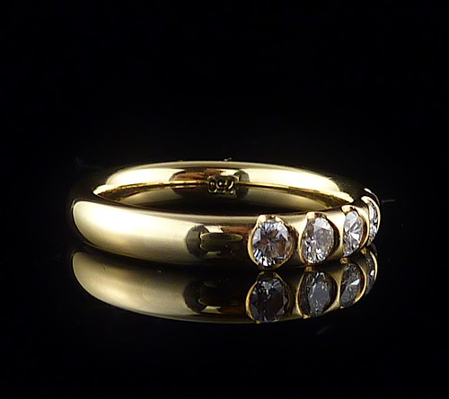 0,50ct Halb Memoryring Goldring mit 5 Diamanten Brillanten 750 18kt Gr 56 17,8mm - Bild 8 von 15