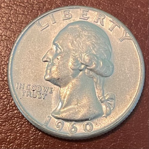 *1, 1960 SILBER, Washington Silver Quarter Quarter, hochwertig, mit Münzhalter - Bild 2 von 3