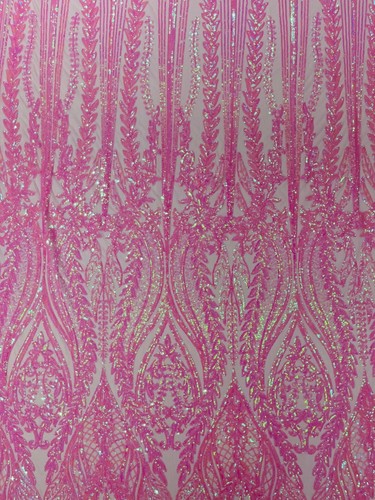 Damask design with sequins embroider on a 4 way stretch mesh fabric. - Picture 90 of 93