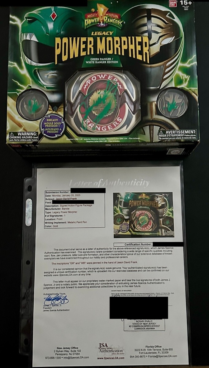 Mighty Morphin Power Rangers Signed Morpher Autographed JDF