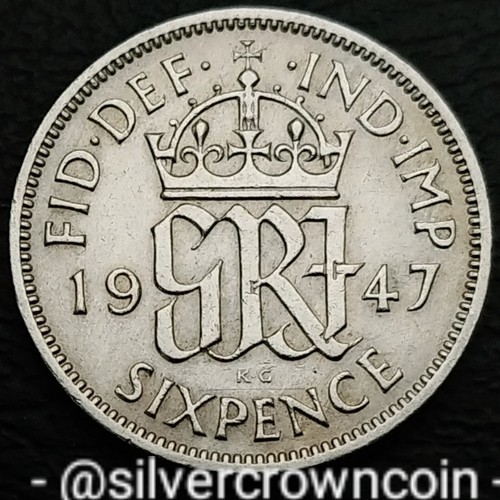 UK Great Britain 🇬🇧 6 Pence 1947. KM#862. Sixpence Wedding coin. George VI. 