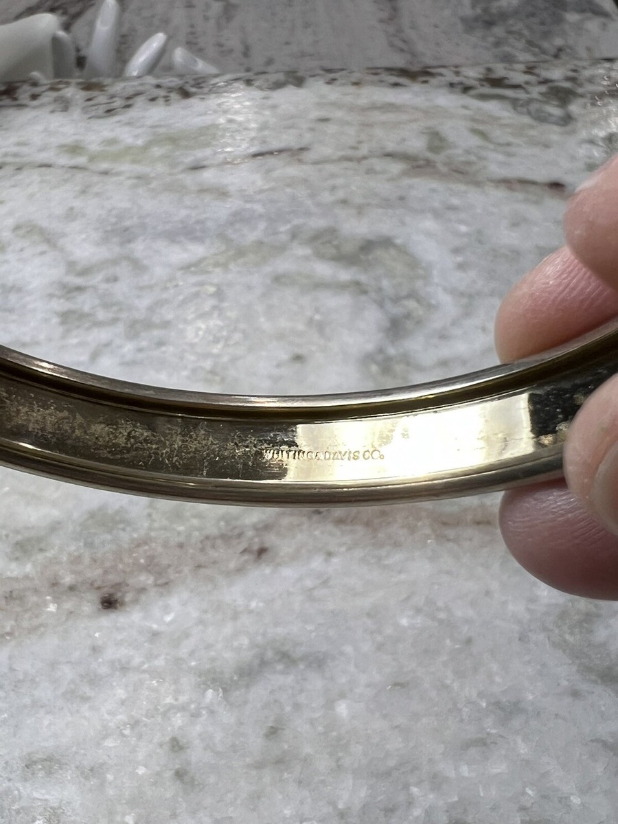 最終お値下げ　ヴィンテージ WHITING&DAVIS CO. バングル Whiting Davis Co Beautiful Silver tone side open Bangle