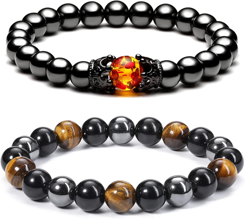 Hämatit Obsidian Tigerauge Edelstein Armband zum Schutz & viel Glück - Bild 12 von 12