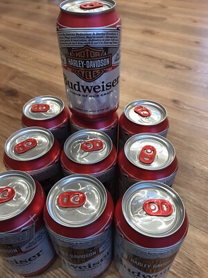 10 Dosen 0,35 5%Alc. Budweiser Bier  120 Years of Harley Davidson  Limited Edit.