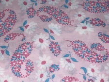 1/2 YD Pink Daisy Paisley BTHY Cotton Quilt Fabric by Jo-Ann Pink Blue Retro