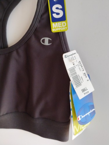 CHAMPION MEDIUM SUPPORT RACER BACK SIZE SMALL DARK GRAY WIRELESS BRA NWT - Picture 3 of 8