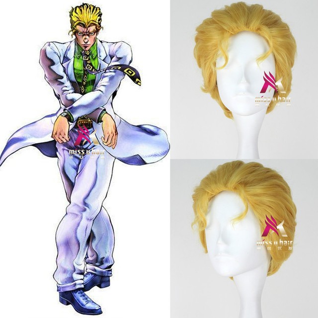Jojo S Bizarre Adventure Kira Yoshikage Short Blonde Cosplay Party