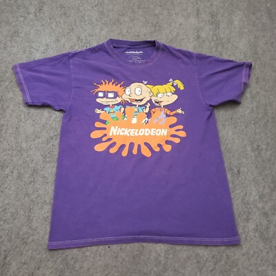 Rugrats Shirt Mens Medium Purple Orange Nickelodeon Cartoon Tommy Chuckie  Adult