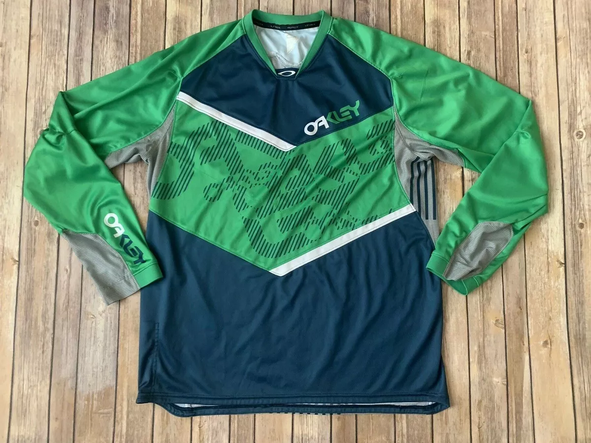 Oakley Long Sleeve Mens Cycling Jersey Green blue XXL