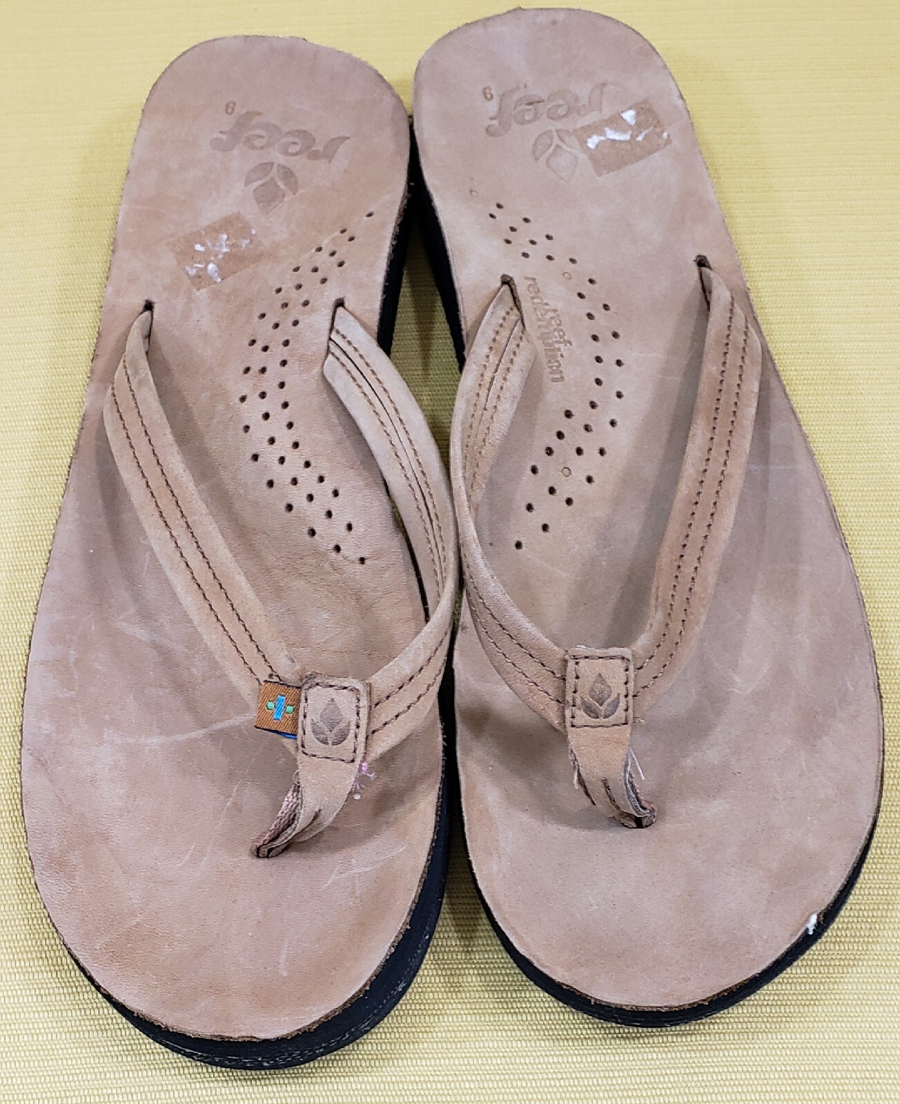 Reef Flip Flops Womens Size 9 Leather Upper-image