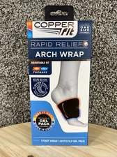 Copper Fit Arch Wrap Hot Cold Gel Pack Rapid Relief Plantar Fascia One Size