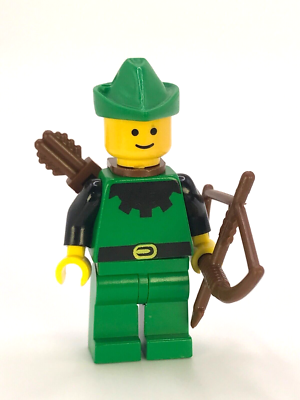 Lego Forestman Green Hat Black Print Minifigure, Set 6066 Vintage