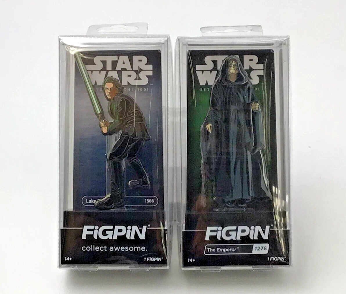 FiGPiN Star Wars Luke Skywalker #1566 Emperor #1276 Set of 2 Collectible Pins