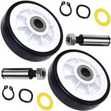 2-Pack Drum Roller Wheel w/Shaft for Maytag LDG LSG MDE MDG MLE MLG MUE Series