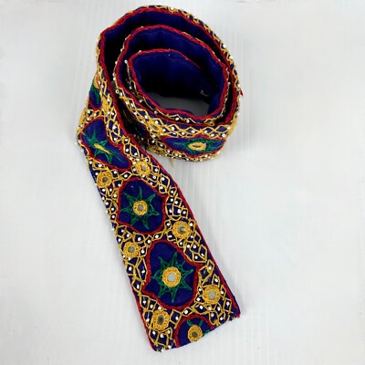 Cotton embroidered wide belt FANFAN Floral Embroidery Belt for Women - Adjustable Mexican  main image 3