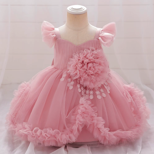 LUXURY BABY GIRL DRESS PARTY Gown Baptism Wedding Birthday GIRLS TODDLER DRESSES - Picture 3 of 23