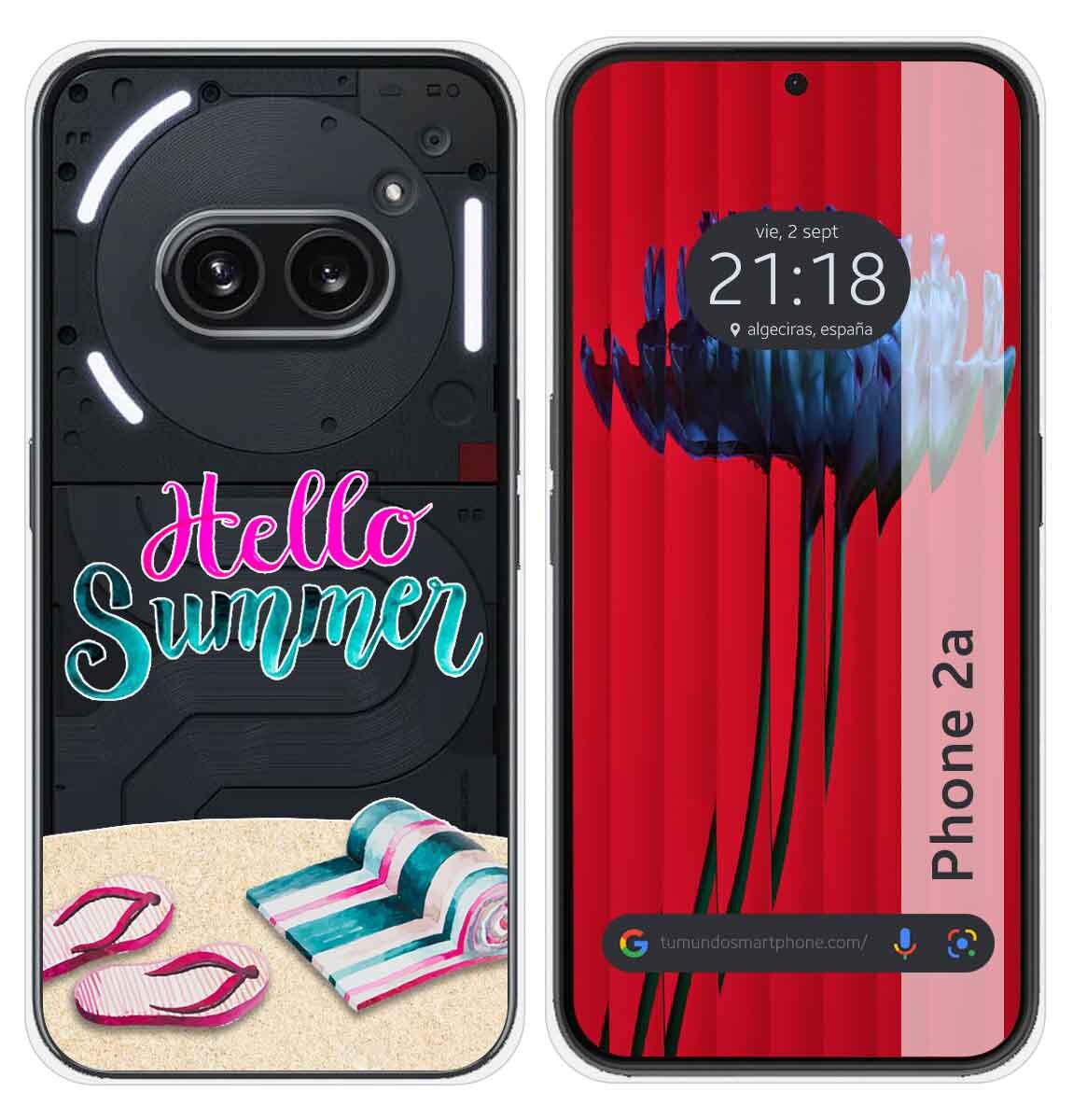 Cover Silicone Trasparente per Nothing Phone 2a 5G Disegno Summer Disegni