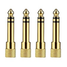 Audio Jack Adaptor 3.5mm Stereo TRS Female to 6.35 Stereo TRS Male for AUX Conv