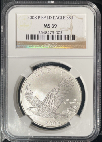 2008-P BALD EAGLE COMMEMORATIVE MINT STATE SILVER DOLLAR NGC CERTIFIED MS-69 - Picture 20 of 22